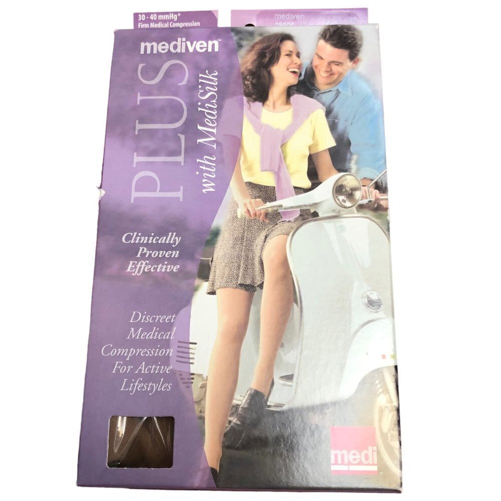 Mediven Plus MediSilk Compression Calf 30-40 Beige Sz VI Closed Toe 29806 NEW